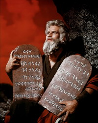 Moses holding the Ten Commandments